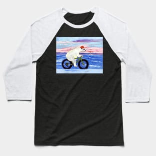 Polar Bear Riding a Fat Bike Baseball T-Shirt